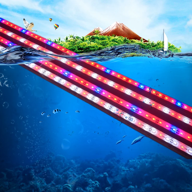 

5pc/lot Underwater Aquarium Fish Tank Fishbowl Light waterproof kitchen white blue red SMD 5730 9W 50CM LED Lamp