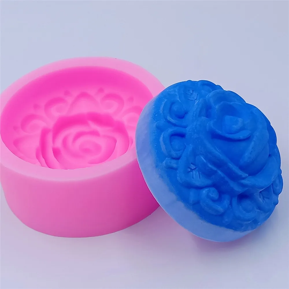 3D Роза DIY формы для мыла круглые Цветы Силиконовые изготовления ручной работы|mold