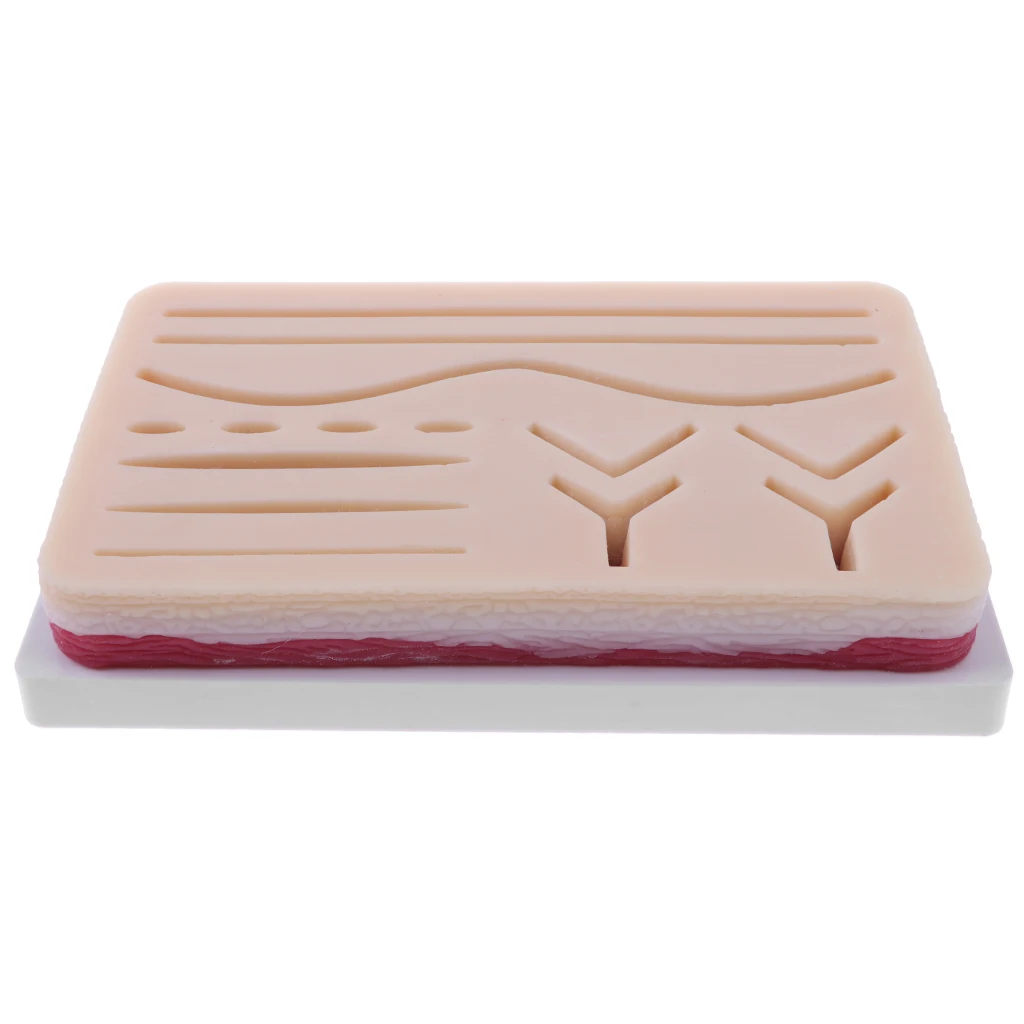 2 Sets Human Skin Wound Suture Pads & 3-Layers Skin Models Suturing Repeated Practice Kits Medical Teaching Tools