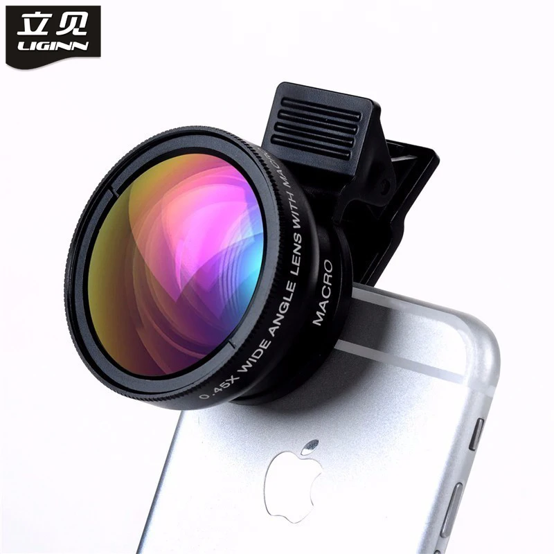 5pcs/lot 2 in 1 Camera Lens Kit 0.45X Super Wide Angle 12.5X Macro Cellhone for iPhone Samsung Xiaomi phones | Мобильные телефоны и