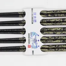 5 пар палочек для еды Классический бамбук дерево Ассорти узор в виде китайского дракона