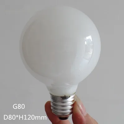 Молочно-белый светодио дный лампочки G80 G95 G125 E27 ретро для нити света Винтаж Глобус лампы Стекло под старину светодио дный лампы для дома - Испускаемый цвет: G80