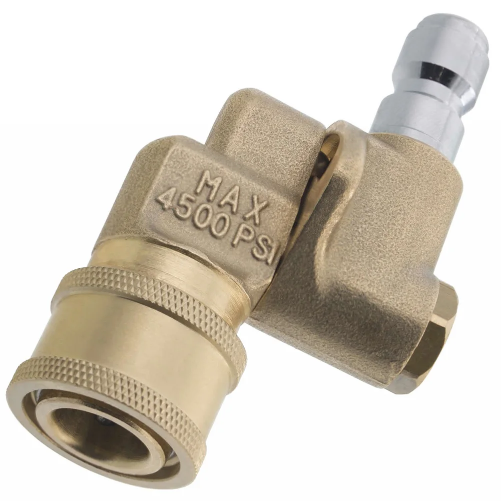 

1/4 Inch 90 Degree Pressure Washer Quick Connect Pivot Coupler 5 Spray Nozzle Tips 4500PSI MJJ88