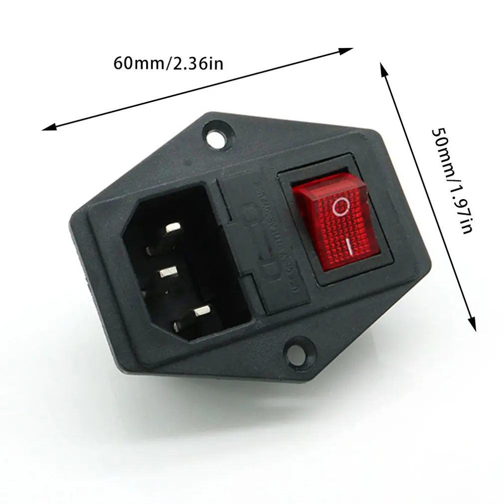 3pin AC выключатель питания розетка переменного тока с красным тройным рокерным