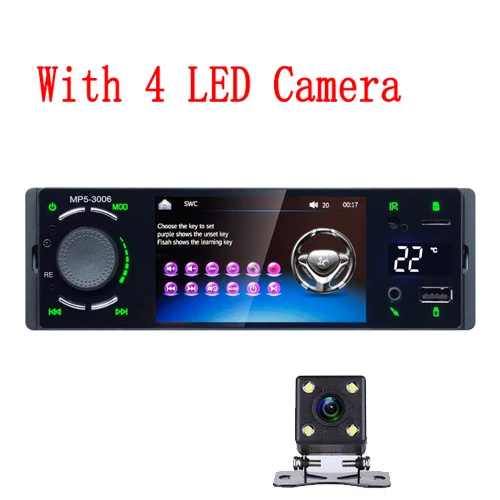 With Backup Camera Podofo " Bluetooth автомобильное радио сенсорный экран 1 Din Зеркало Ссылка Авторадио MP5 видео плеер USB AUX аудио стерео камера заднего вида - Цвет: With Backup Camera