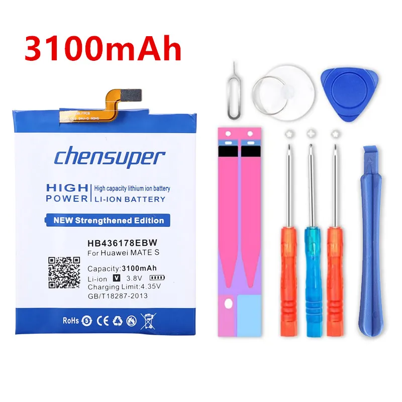 

new chensuper 3100mAh HB436178EBW Battery for Huawei Mate S CRR-CL00 CRR-UL00 phone