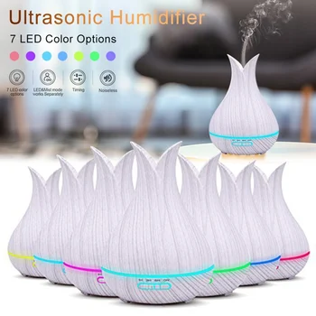 

Ultrasonic Humidifier Essential Oil Diffuser Remote Control 400ml 7 Colors LED Night Light Cool Mist Air Purify US/EU/UK/AU Plug