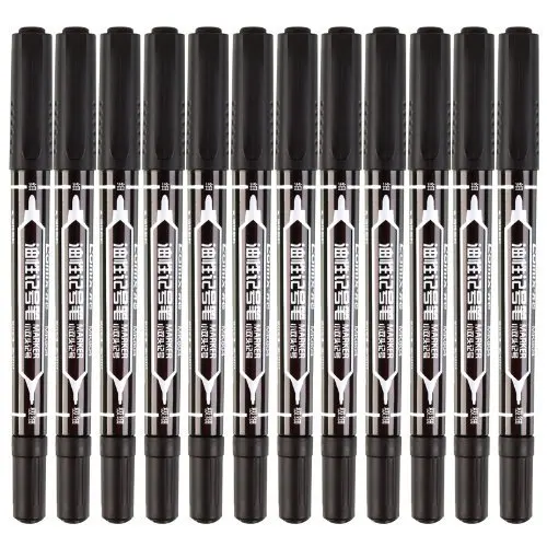 

COMIX MK804 small double headed oily mark pen (12 black)