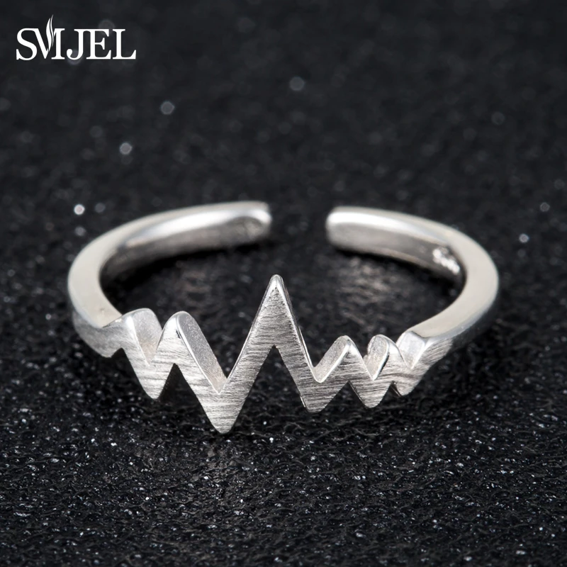 Кольцо женское с электрокардиограммой SMJEL крошечное ювелирное изделие ЭКГ
