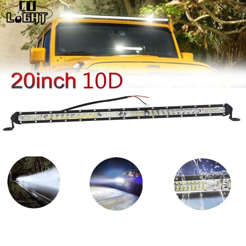 Goedkoop CO LICHT 10D Led Licht Bar 12 v Enkele Rij 52 w 104 w 156 w LED Bar Combo voor auto Tractor Offroad 4x4 Truck SUV ATV LED Verlichting