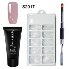 Наращивание ногтей гель строитель расширение двойной головы искусство ручка комплект мода макияж для женщин- MS