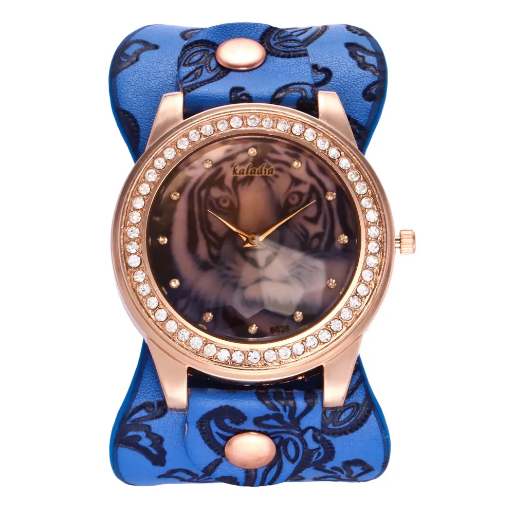 

New Arrival Women Watch High Quality Leather Hand Chain Ladies Watches Creative Tiger Design Dial Quartz Clock Relogio Feminino