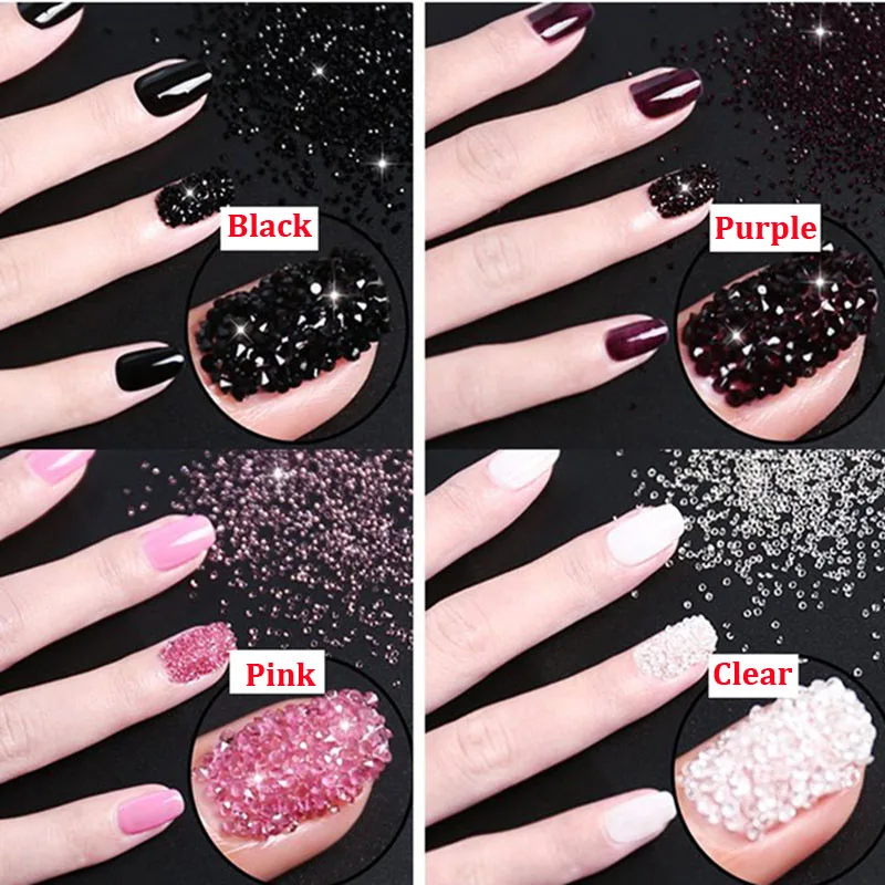 

New Arrival About 1440pcs/bag 1.1mm 18 Colors Zircon Rhinestones Micro Diamonds Mini 3D Nail Art Rhinestone Nails Decorations