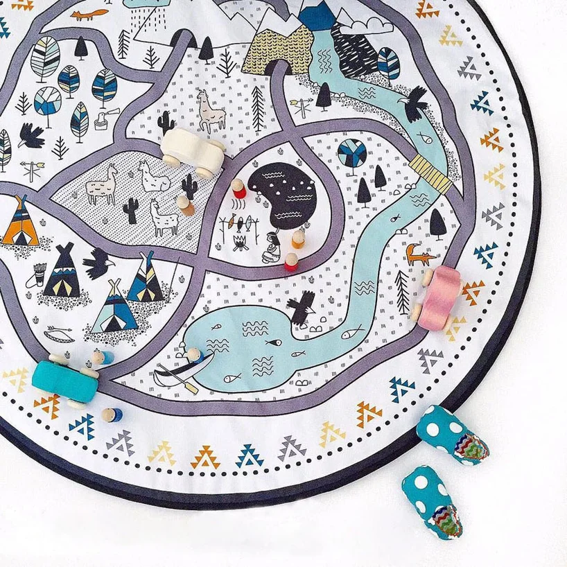 135CM INS Baby Infant Play Mats Kids Crawling Carpet Floor Rug Baby Bedding Blanket Cotton Game Pad Children Room Decor