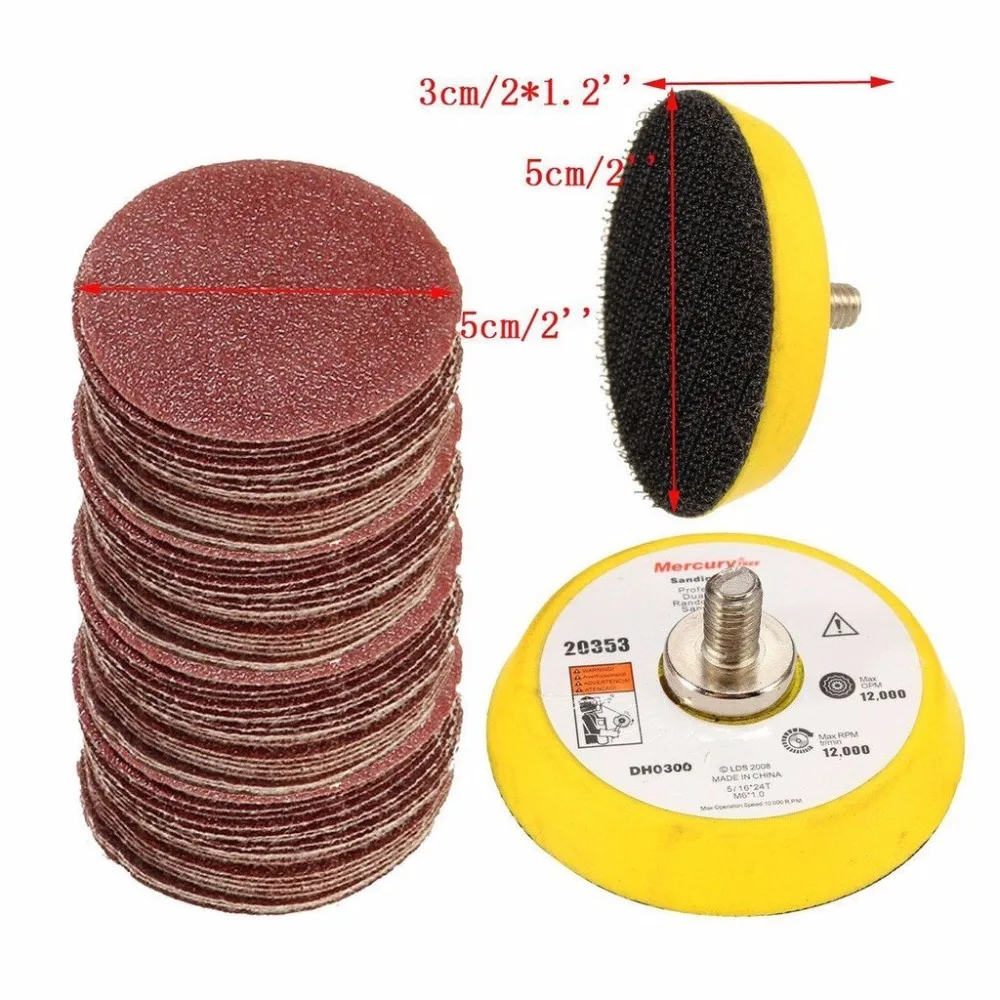 ZFE 60pcs 2 Inch Multi Mix Grit Sander Disc Sanding Polishing Pad Drill