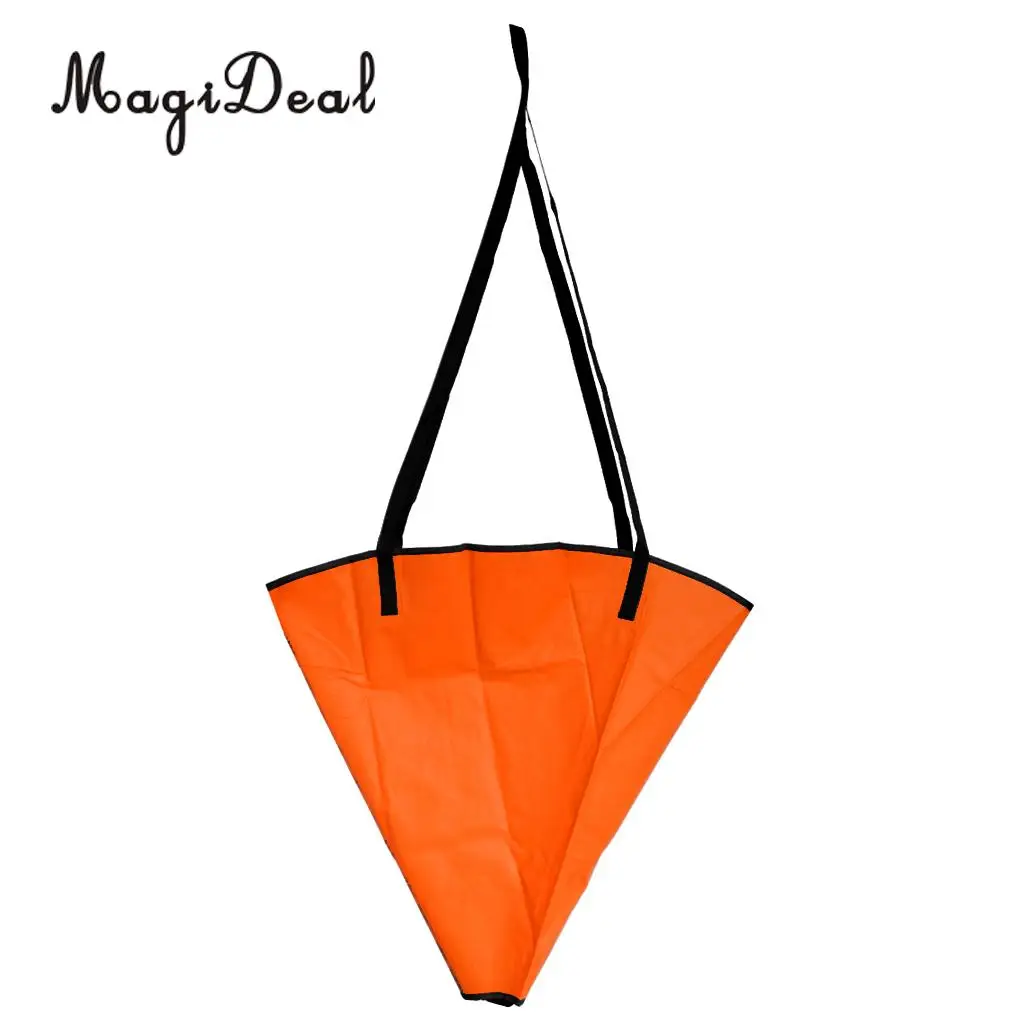 MagiDeal Large 32' Orange PVC Sea Anchor Drogue Drift Chute Sock Fits Marine Boat Up To 20'/6m + 29' Kayak Tow Rope Throw Line