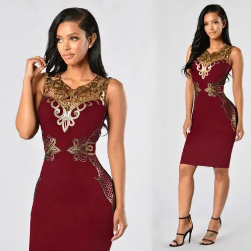 

2019 Summer Women Evening Bodycon Party ClUB Wear Casual Beach Dress Sleeveless