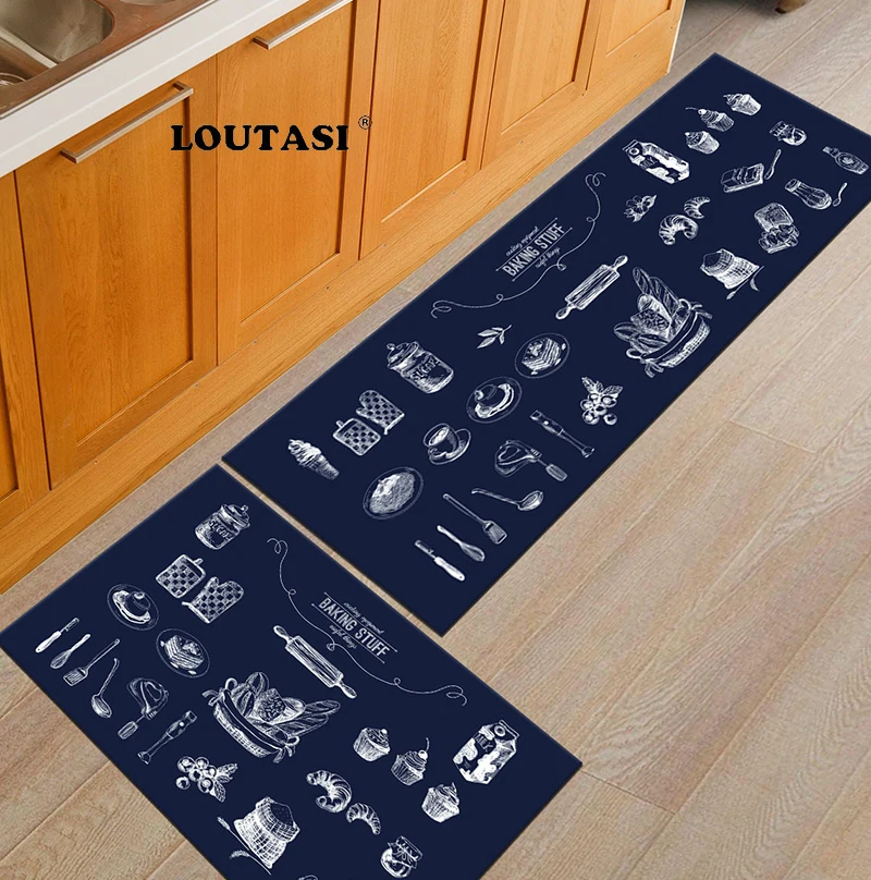 LOUTASI Long Kitchen Carpet Floor Mat Living Room Hallway Area Rugs Dust proof Anti Slip Entrance