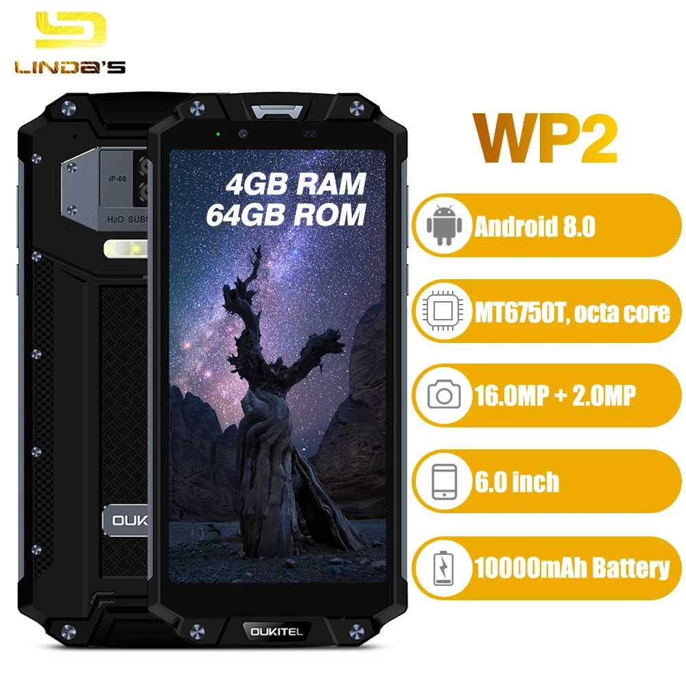 OUKITEL WP2 смартфон 4G 6 0 дюймов MT6750T B Оперативная память Встроенная память|Смартфоны|