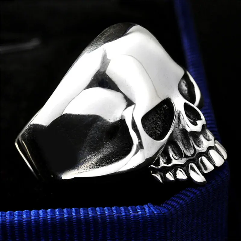 V. YA 925 серебряные мужские кольца винтажные регулируемые размеры череп большое кольцо панк-рок скелеты Мужские тайские серебряные ювелирные изделия