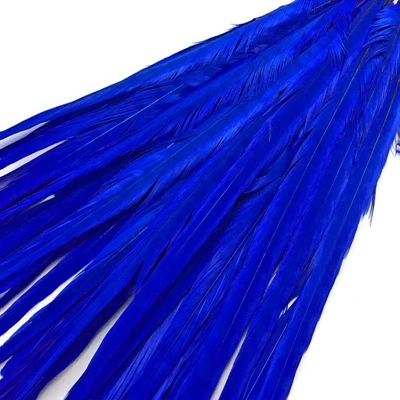 100 штук/красивые перья фазана 20-22 дюйма/50-55 см DIY Красный Цвет Окрашенные фестиваль костюм/украшения для головных уборов - Цвет: royal blue
