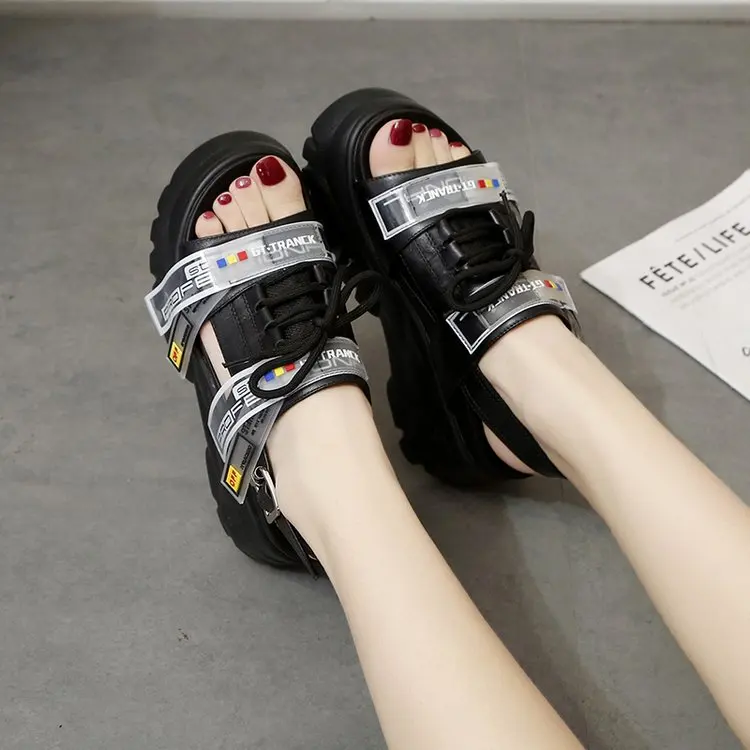 Women Chunky Sandals Fashion Platform Sandals Wedge Thick Bottom Casual Girl Shoes Student Fashion Beach Shoes Chaussures Femme