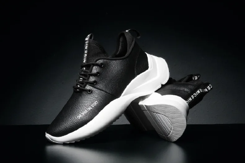 New Spring Autumn Man Walking Shoes Leather Breathable Korean Waterproof Student Damping Wear-resistant Running Shoes for Male (7)