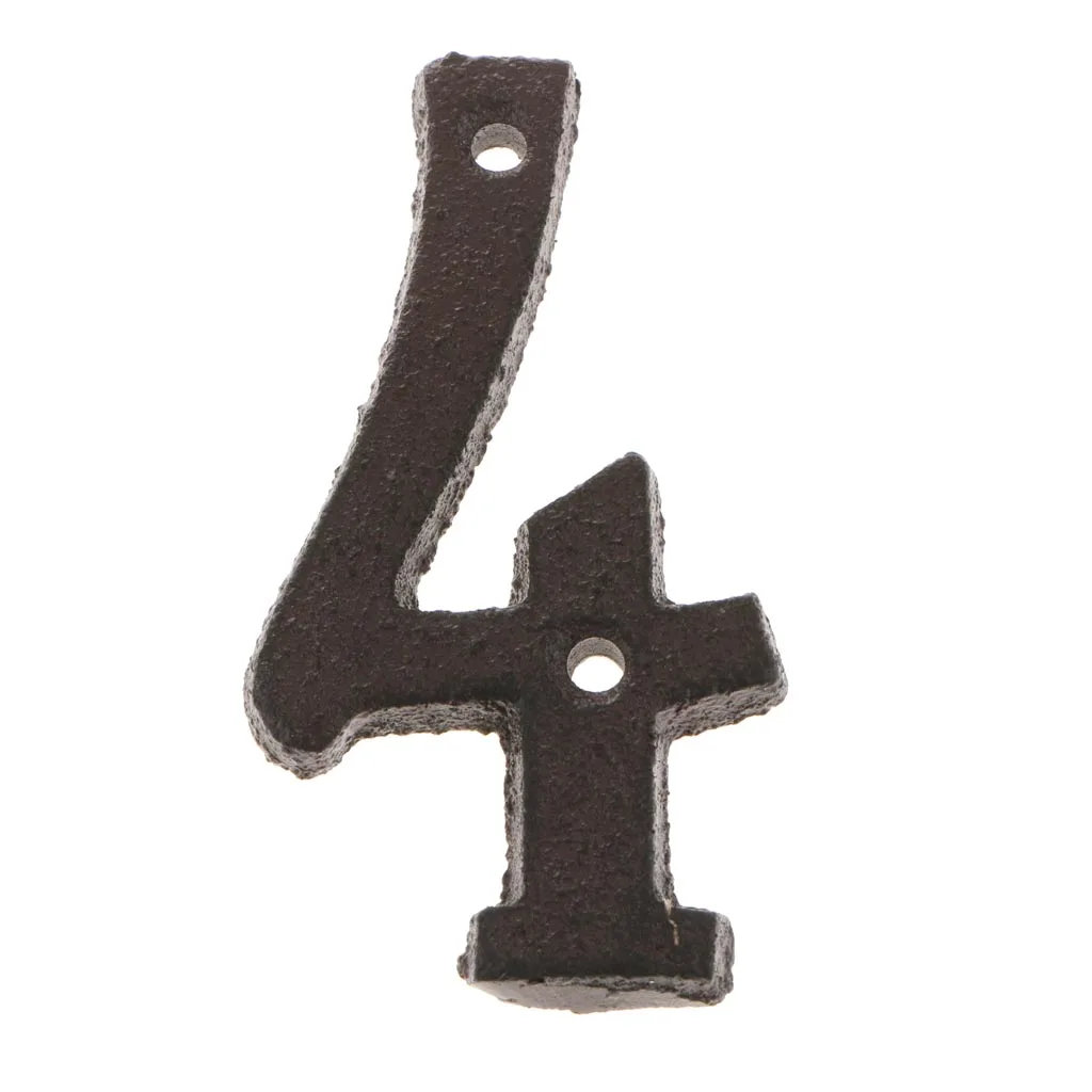 2pcs Cast Iron Metal Door Number Sign Plaque House Garden Name Address Sign Sticker Plate 4 6
