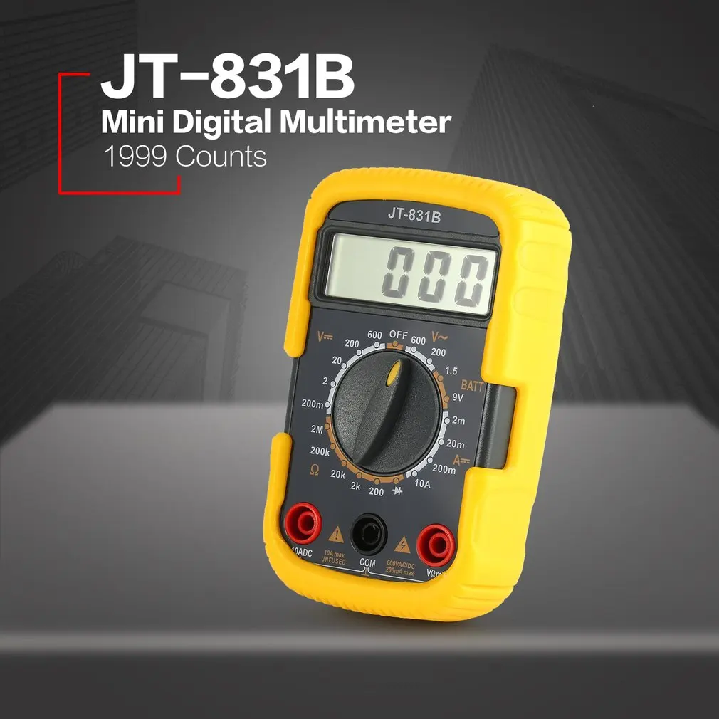 JT 831B портативный мини цифровой мультиметр 1999 отсчетов AC/DC Вольт диод тестер