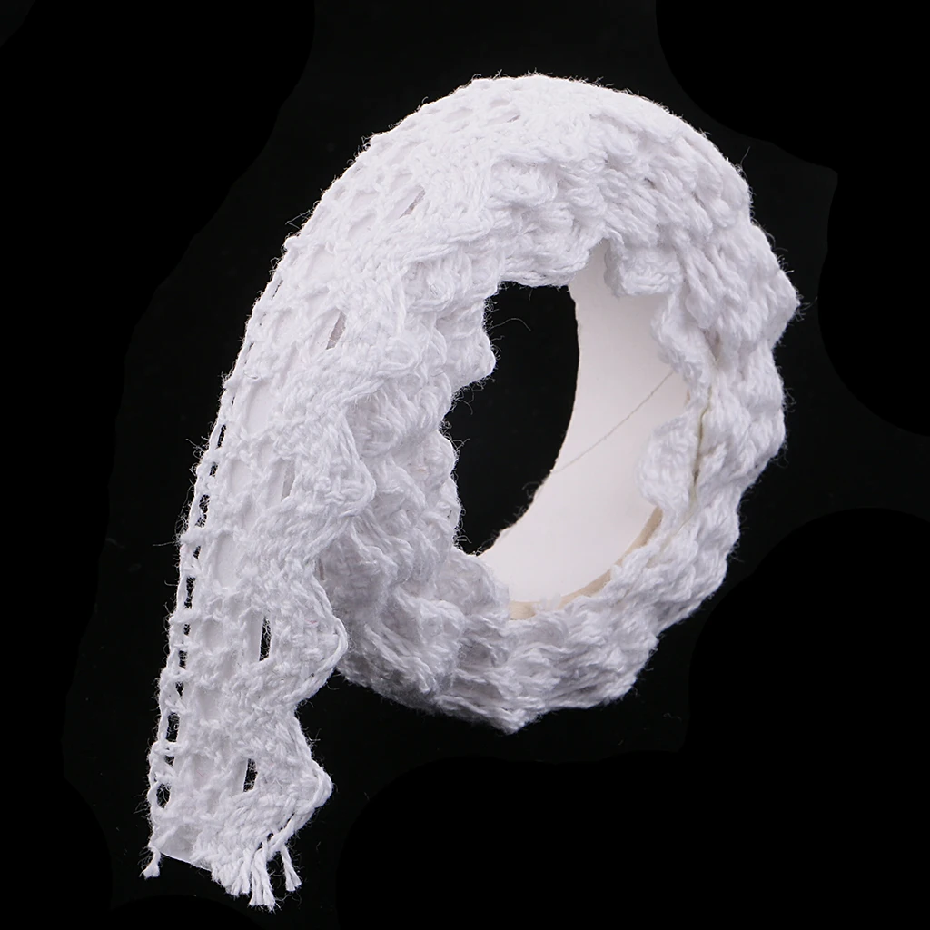 2 Yards Cotton Lace Washi Tape Self Adhesive Sticker for DIY Diary Scrapbook Album Card Making Decoration 15mm Wide