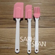 T0014 силиконовая лопатка кисть розовый костюм fondant(сахарная) с вырезными элементами печенье уплотнение для пирожных для кухни, выпечка тортов украшения 3 шт./компл