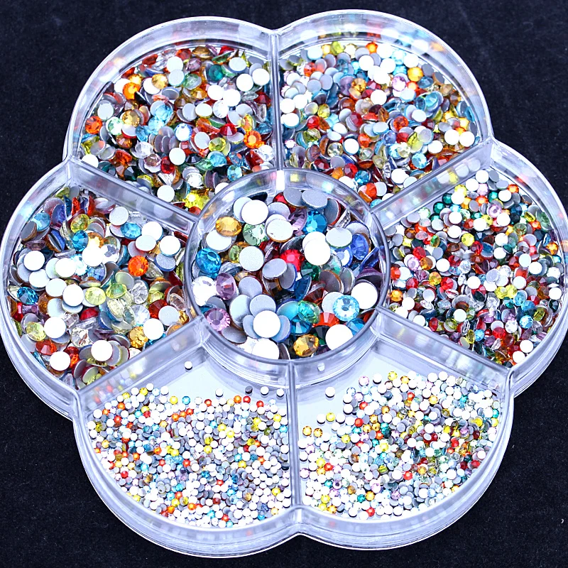 

2600pcs Mix Sizes Mix Colors Non Hot Fix Rhinestone FlatBack Glitter Rhinestone Loose Rhinestones for Nails Art Decoration Y2783