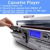 Reproductor de discos LoopTone Bluetooth de 3 velocidades, reproductor de discos de vinilo, reproductor de Cassette, reproductor MP3, reproductor de CD, grabador USB y Radio AM y FM ► Foto 3/6