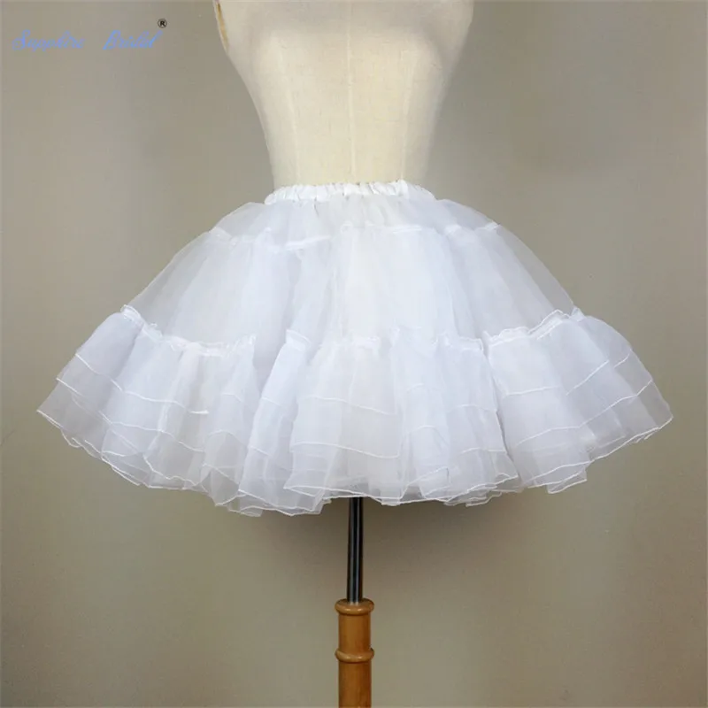 Сапфировая Свадебная органза короткая Нижняя юбка лолита белый/черный Многослойная юбка-пачка для женщин