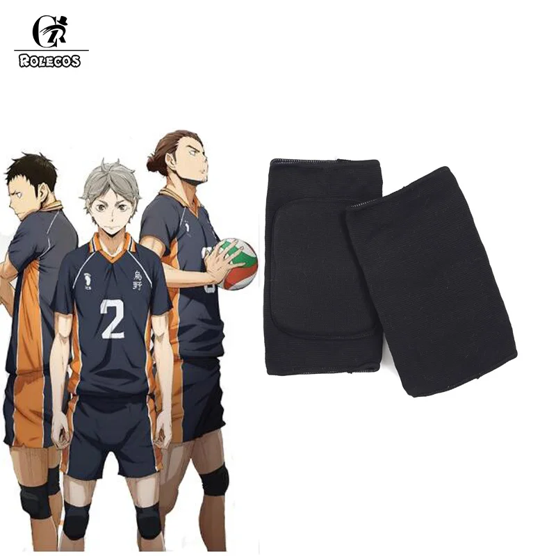 

ROLECOS Anime Haikyuu Volleyball Hinata Shyouyou High School Cosplay Adjustable Sports Kneecap Support Brace Wrap Kneepad