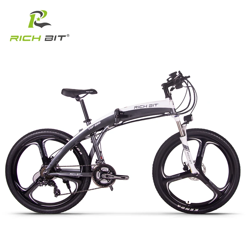 Cheap RichBit New RT-880 Electric Bike Folding ebike Mountain Hybrid Electric Bicycle Frame Inside Li-on 36V*250W 9.6Ah Battery ebike 1