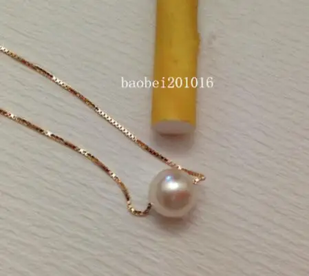 

9-10mm White Pearl Necklace, Single Pearl Necklace, Dainty Pearl Necklace AA++