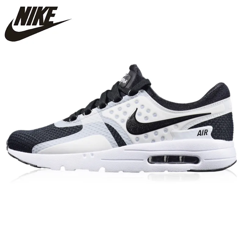 NIKE AIR MAX ZERO ESSENTIAL Мужская Нескользящая амортизирующая обувь для бега, черный и белый, обертка износостойкая 876070 101