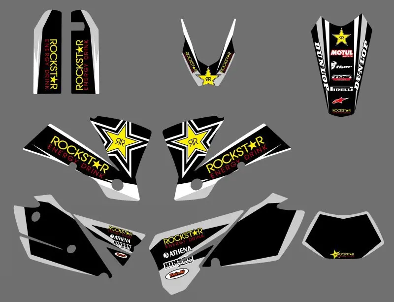 

H2CNC ROCKSTAR TEAM GRAPHICS & BACKGROUNDS DECALS STICKERS FOR KTM EXC 125 200 250 300 400 450 525 2004