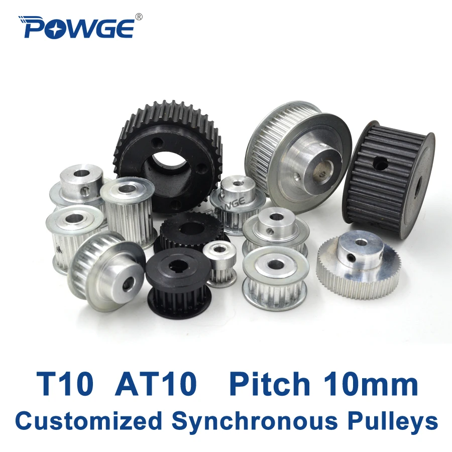 POWGE-Trapezoid-T10-AT10-Synchronous-Pulley-Pitch-10mm-Gear-wheel ...