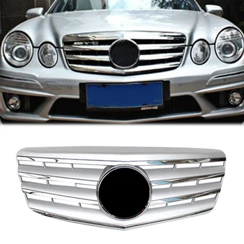 

W211 E-Class Car Front Grille Grill For Mercedes Benz E Class W211 E320 E350 E500 2007 2008 2009 Silver ABS Plastic