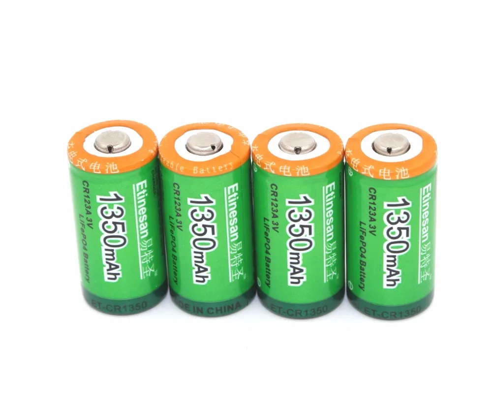 2 шт CR123A 1350mAh 3v литий-ионная аккумуляторная батарея Etinesan камера фонарик батареи