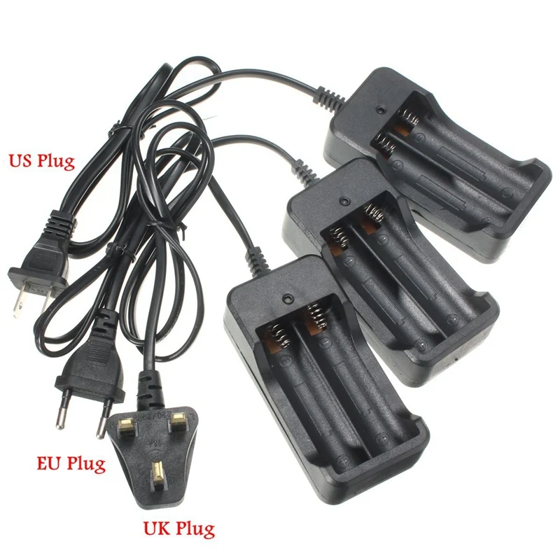 Лидер продаж UK/EU/us Plug Dual 18650 Батарея Зарядное устройство Вход 110 В-240 В Выход 4.2 В 0.8a для 2x18650 Перезаряжаемые литий-ионный Батарея