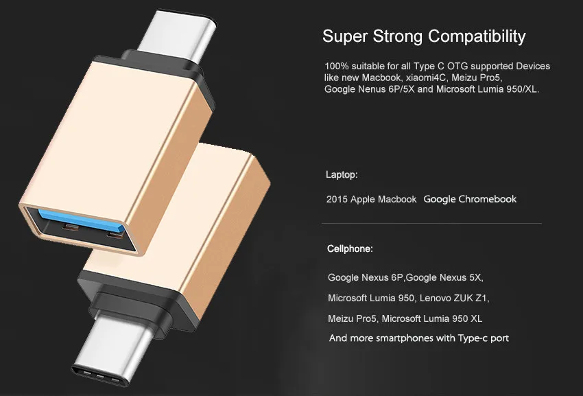 Robotsky USB 3,1 type C к USB 3,0 конвертер usb type-C OTG адаптер для Chromebook Macbook huawei P9 Xiaomi 4C Nexus 5X6 P LG G5