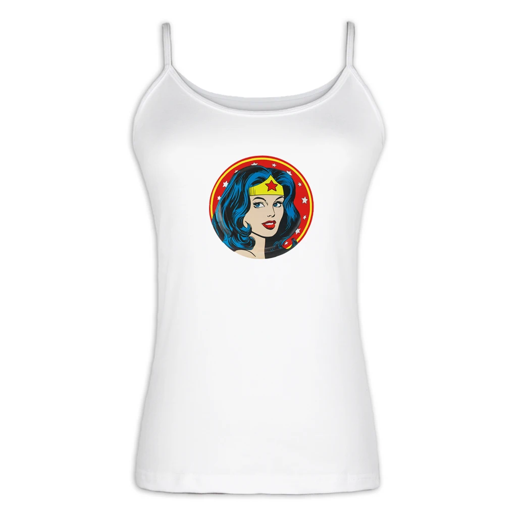 

Animation Wonder Woman Graphic Camisole Cartoon Character Design Tank Top Women Girl Lady Femme Cool Summer Cotton Streetwear