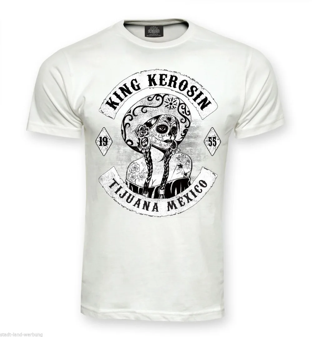 

Cool Funny T Shirt High Quality Tees King Kerosin T-Shirt Tijuana Mexico Sugar White Plus Size Casual Clothing