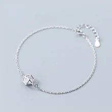 La MaxZa геометрический кристалл Установка Шарм серебро 925 Браслеты Для для женщин Минималистский 925 пробы серебряные ювелирные издели