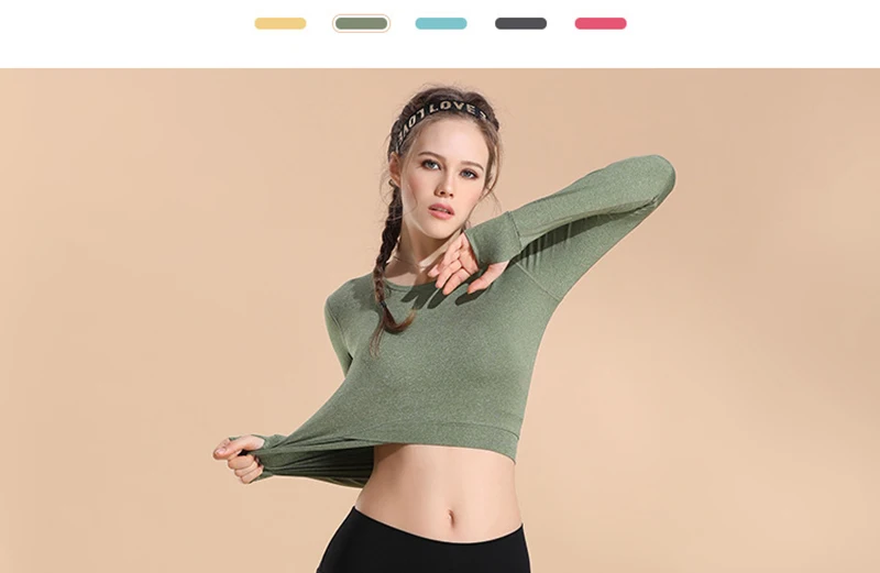 Розовые бесшовные рубашки для йоги для женщин Vital Seamless с длинным рукавом Crop Top Thumb Hole Fitted Gym top Shirts Workout Running clothes