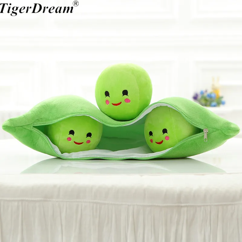 50cm Super Cute Little Peas Soft Stuffed Toys 3 In A Pod Pea Plants