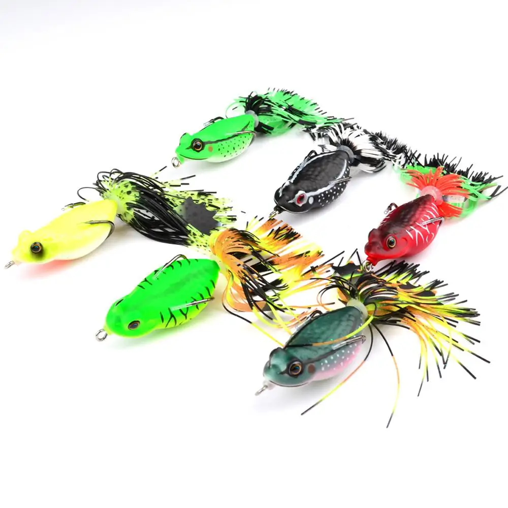 

Mounchain 6.35cm/20g Soft Bait Frog Fishing Lures with Tassel Tail Crankbaits for Bass Snakehead Random Colors